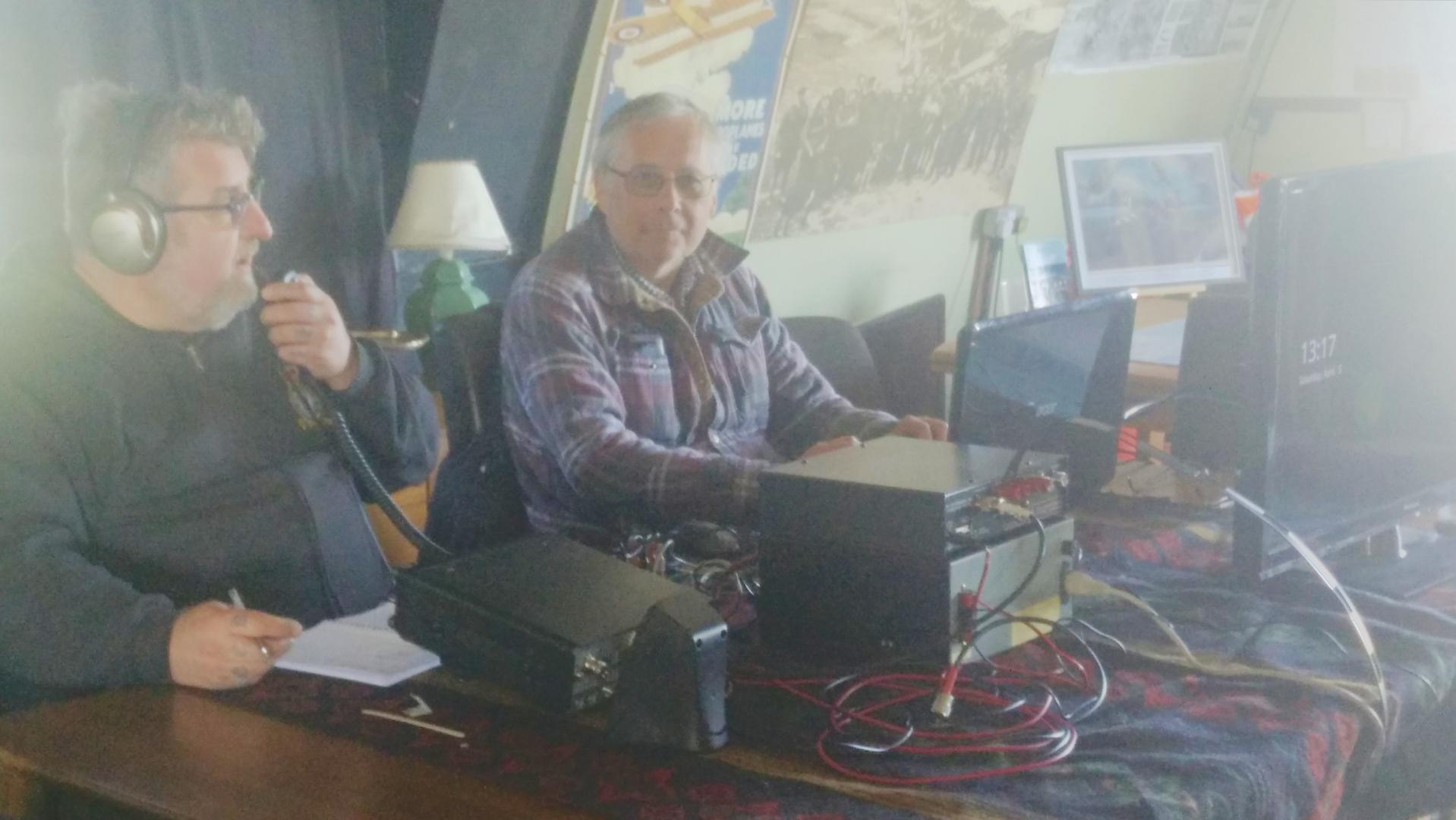 Greg 2W1BUF operating GB0WZL with David M7DVY logging