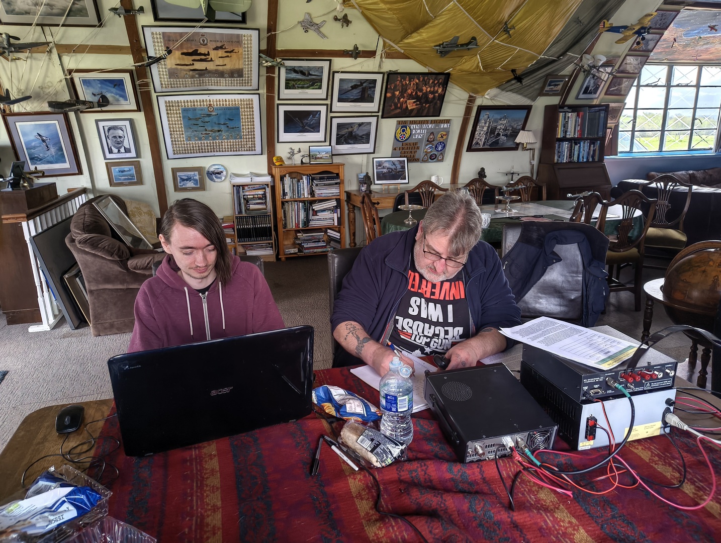 Greg 2W1UF operating GB0WZL with Ken M7MYU logging