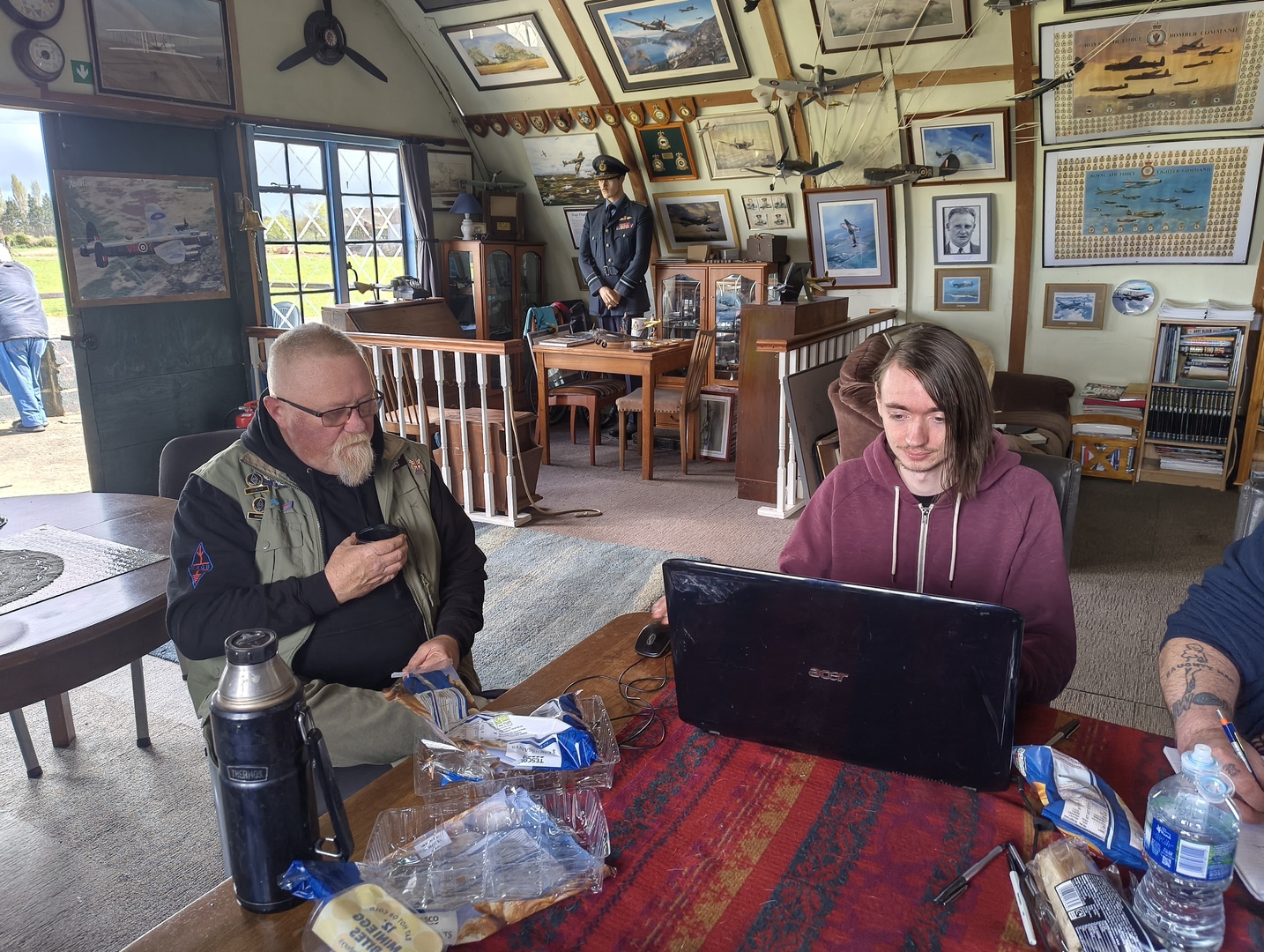 Ken M7MYU Logging with an onlooker from the Usk Radio Club