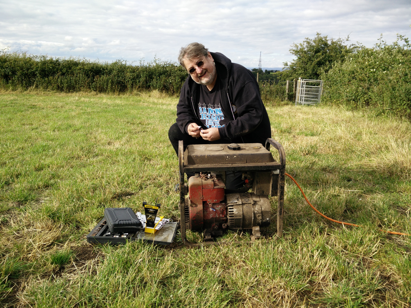 Greg the generator whisperer MW7BUF fettles the generator