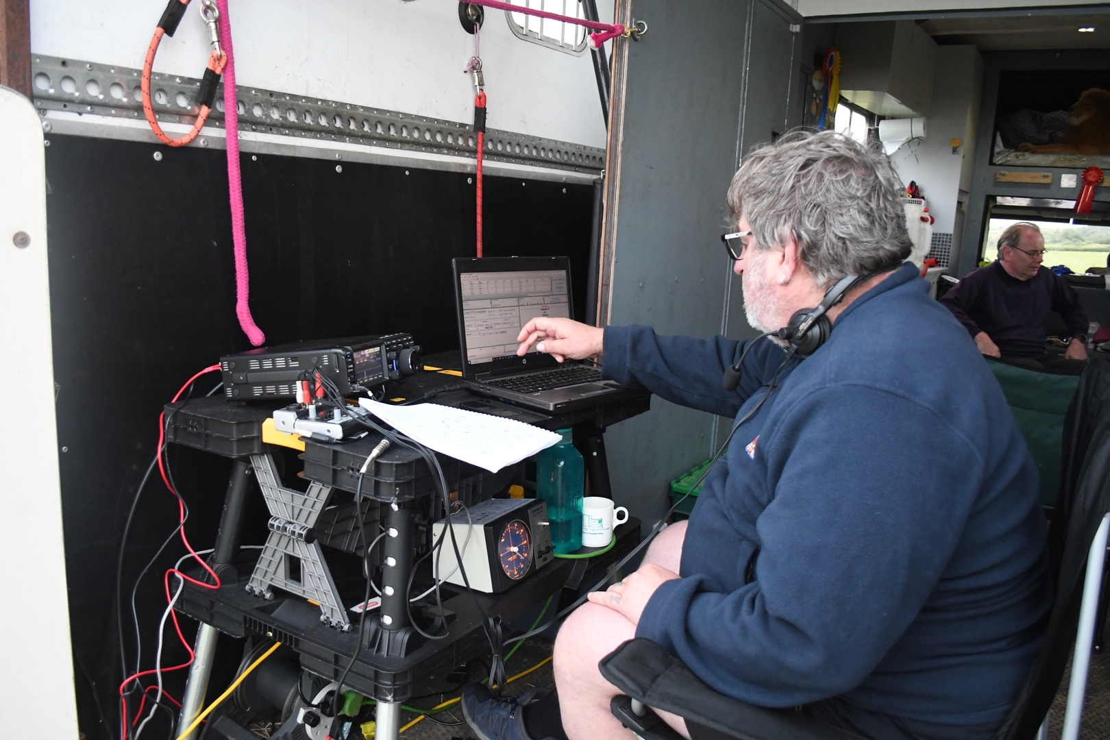 Greg 2W1BUF operating the 5m/4m station