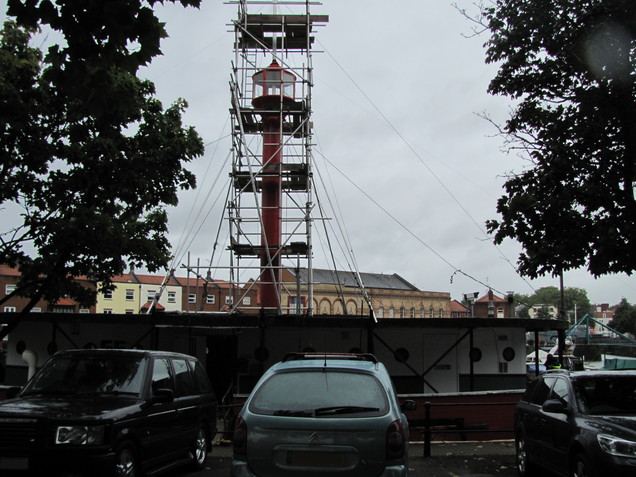 The John Sebastian with scaffold tower around lantern