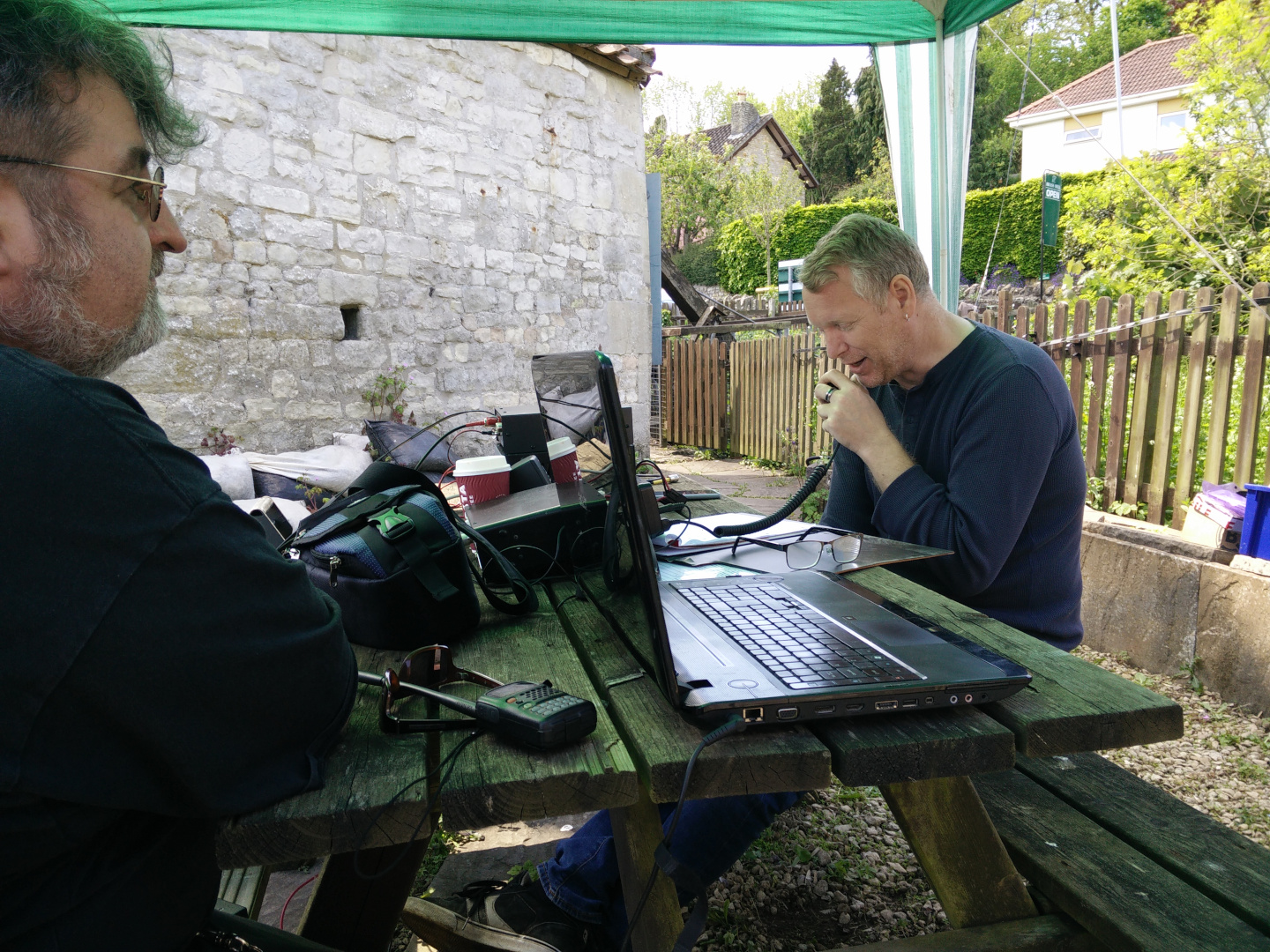 Mark M0SKV operating with Greg MW7BUF