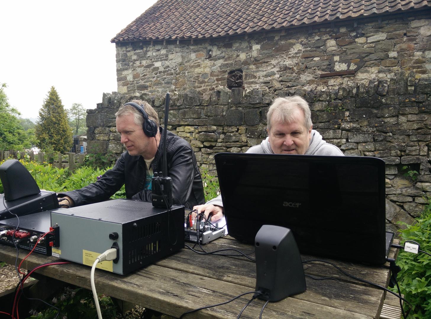 Mark M0SKV operating GB0SBM with Chris 2E0TBS logging