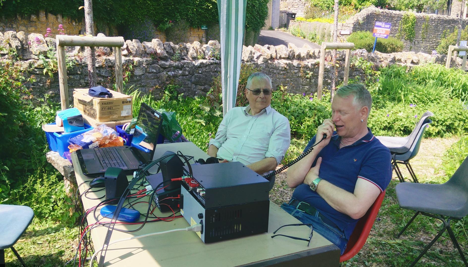 Mark M0SKV operating GB0SBM assisted by David M7DVY