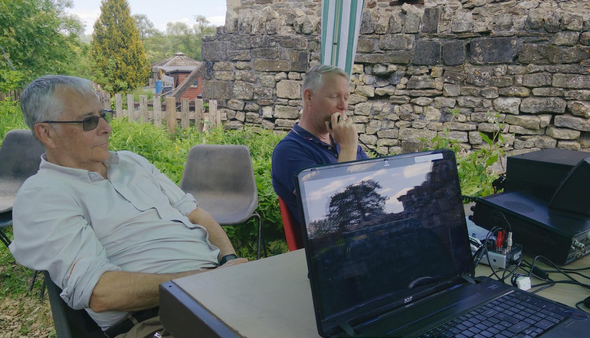 Mark M0SKV operating GB0SBM assisted by David M7DVY