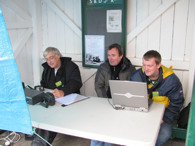 Dave G7BYN operating with Ashley M6USP logging. Julian M6JCE observes