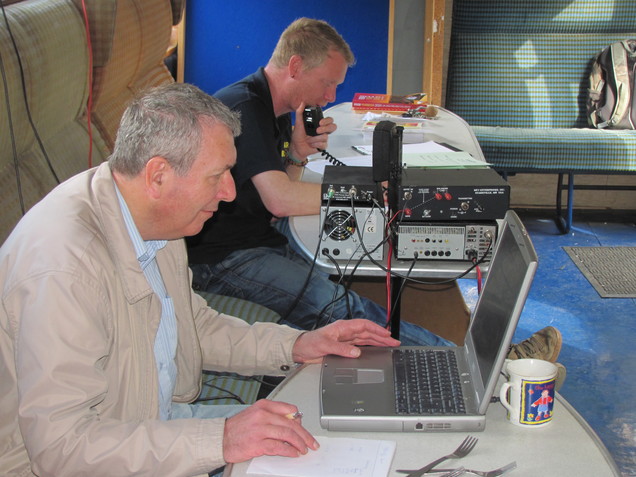 Mark M6FKV operating GB0SDR with Peter G0DRX logging