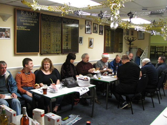 South Bristol Amateur Radio Club members enjoying the Christmas Social